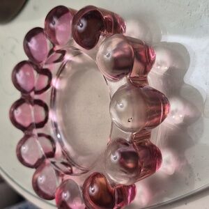 Vintage Anchor Hocking Pink boopie/bubble glass Ashtray 1950's